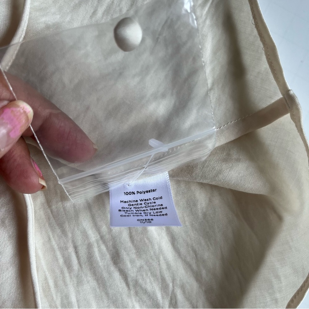 Talbots Cream Ruched Blouse - Picture 8 of 12